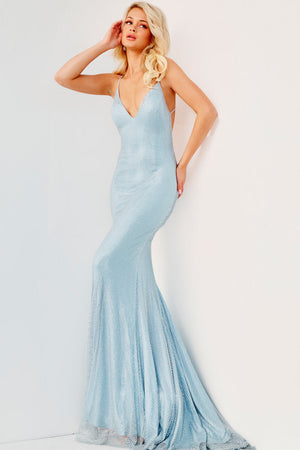 Jovani 08139 Light Blue prom dress images.  Jovani style 08139 is available in these colors: Black Black, Light Blue, Off White Silver, Red, Royal, Yellow Yellow.