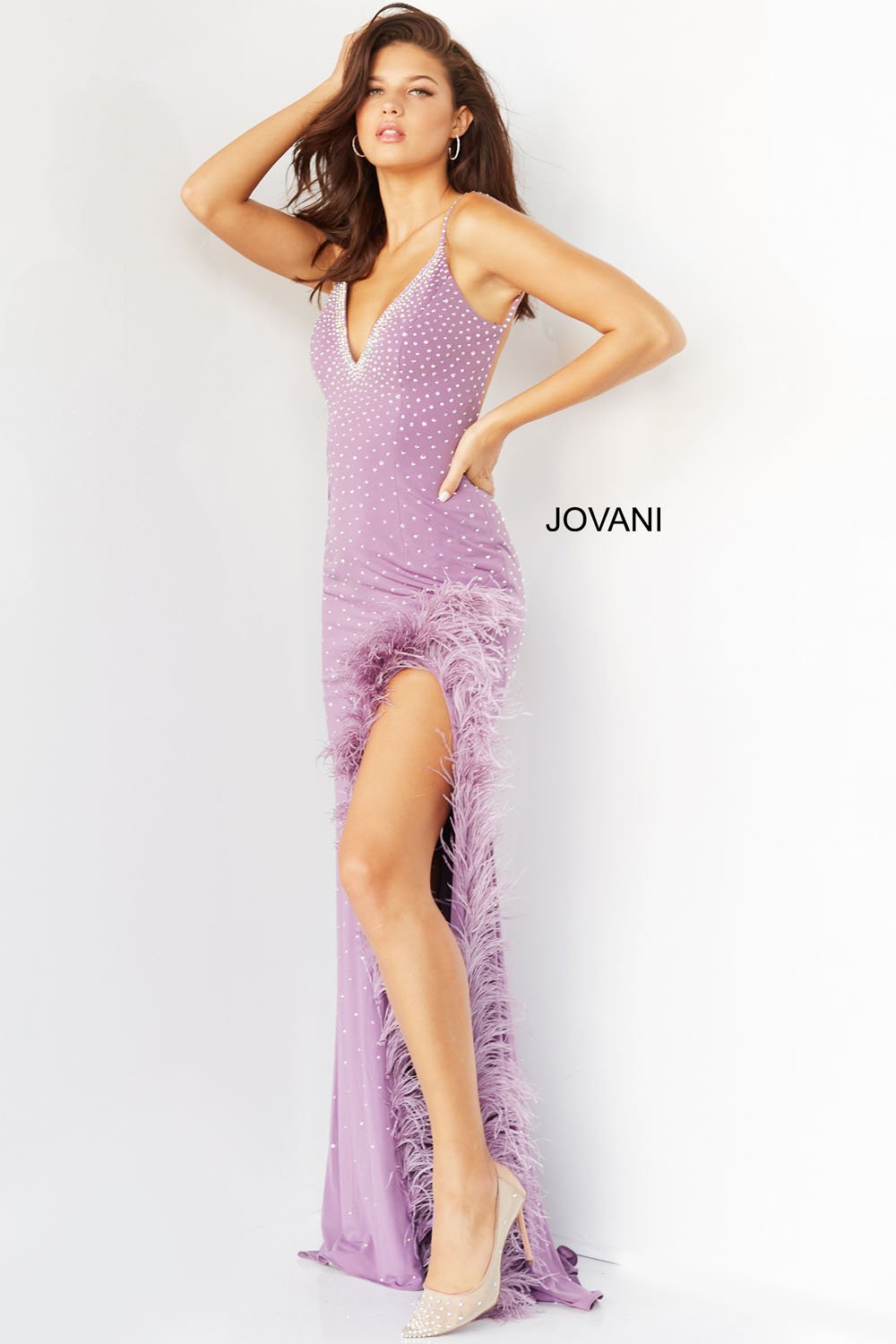 Jovani 08283 Lilac prom dresses images.