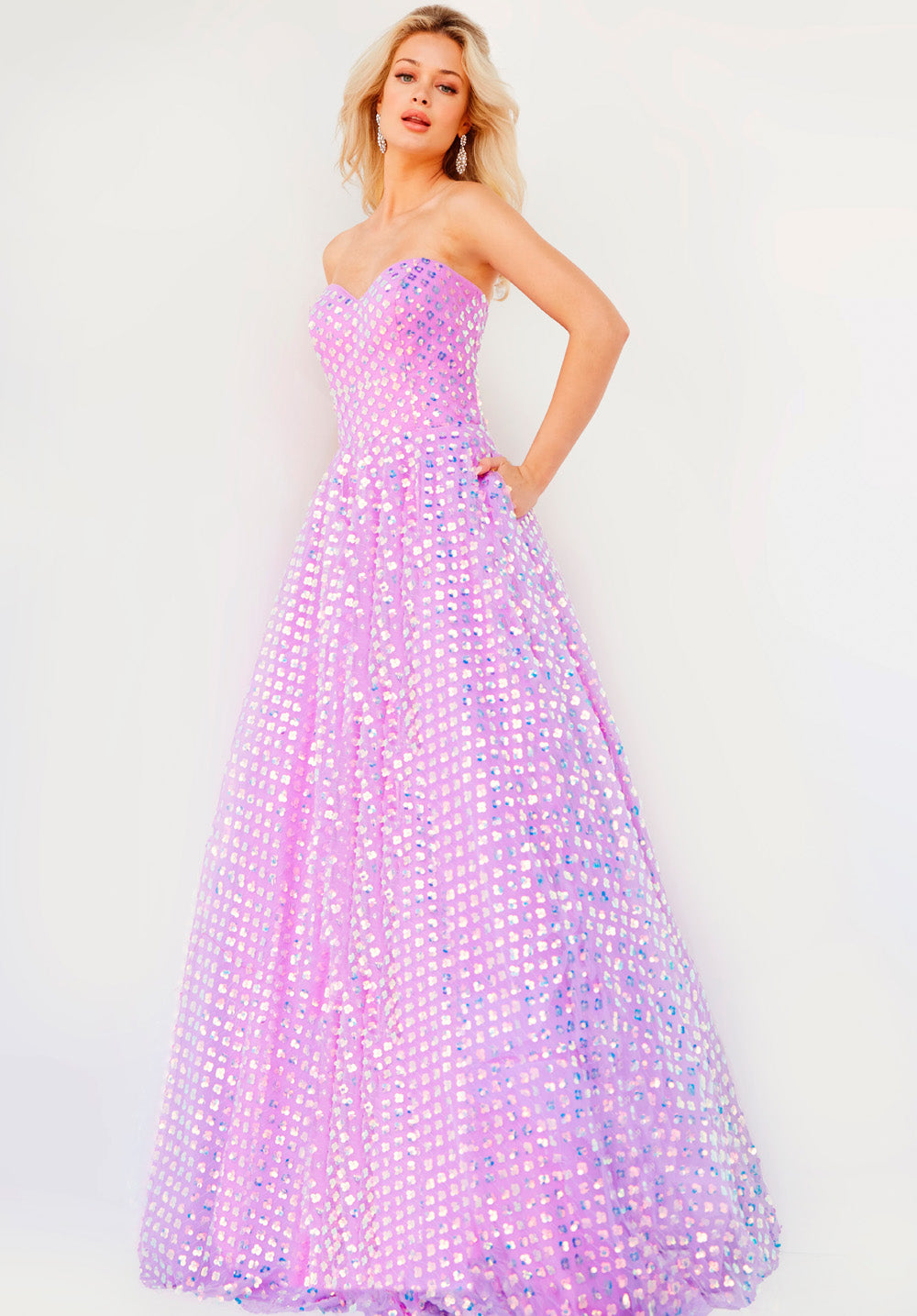 Jovani 08605 prom dress images.  Jovani 08605 is available in these colors: Lilac, White.