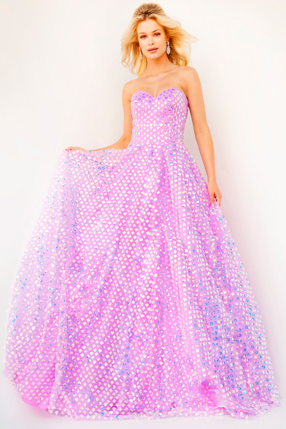 Jovani 08605 Lilac prom dress images.  Jovani style 08605 is available in these colors: Lilac, White.