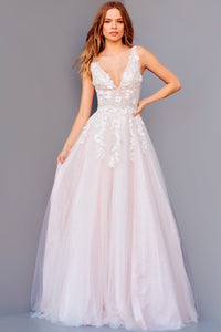 Jovani 09321 prom dress images.  Jovani 09321 is available in these colors: Blush, Light Blue.