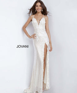Jovani 1012 dress images in these colors: Cream, Light Blue, Rose Gold.