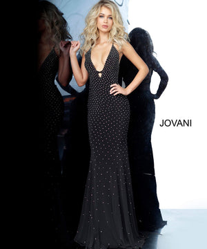 Jovani 1114 dress images in these colors: Black, Blush, Light Blue, Navy, Red, White.