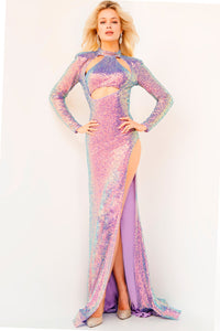 Jovani 22843 prom dress images.  Jovani 22843 is available in these colors: Black, Fuchsia, Green, Purple.