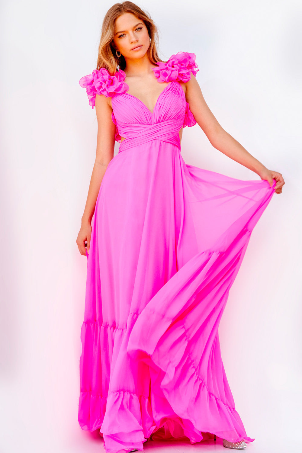 Jovani 23322 prom dress images.  Jovani 23322 is available in these colors: Hot Pink, Yellow, Black, Light Blue.