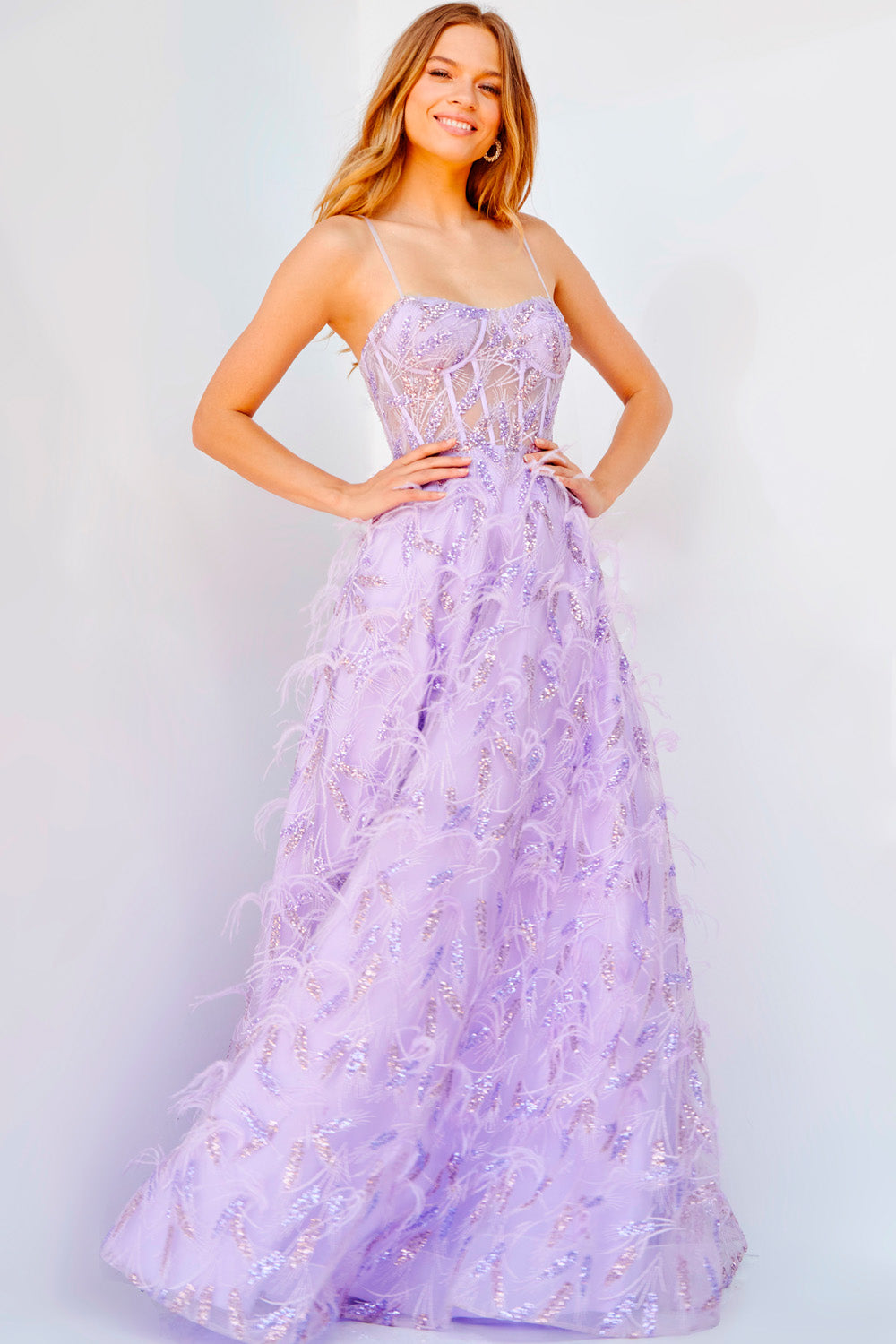 Jovani 24078 prom dress images.  Jovani 24078 is available in these colors: Lilac.