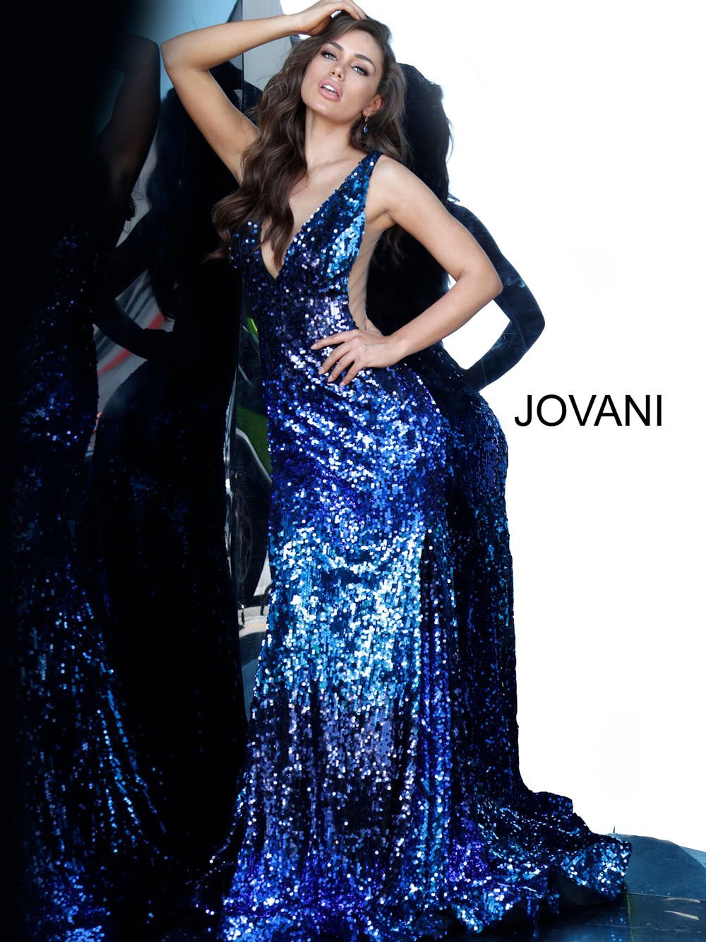 Jovani 3192 dress images in these colors: Blue Multi.