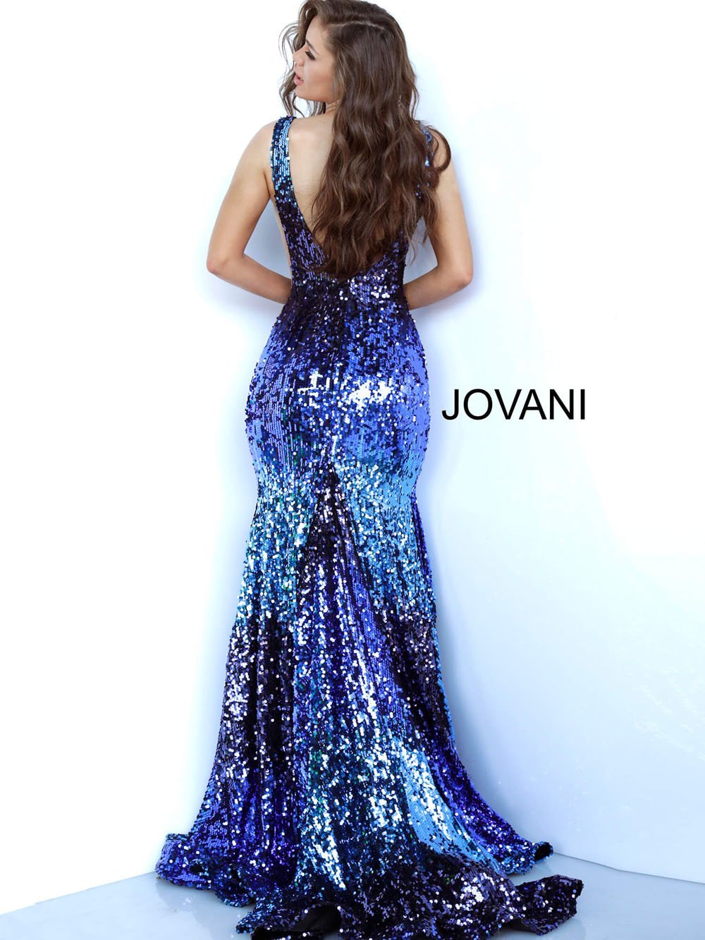 Jovani 3192 dress images in these colors: Blue Multi.