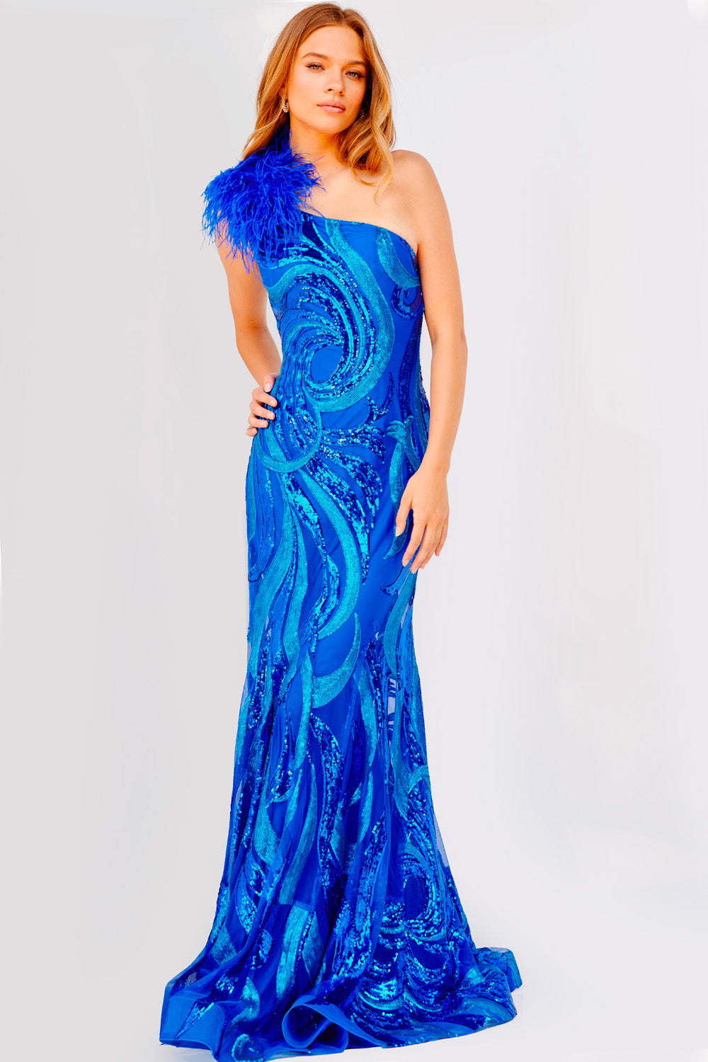 Jovani 32596 prom dress images.  Jovani 32596 is available in these colors: Royal.
