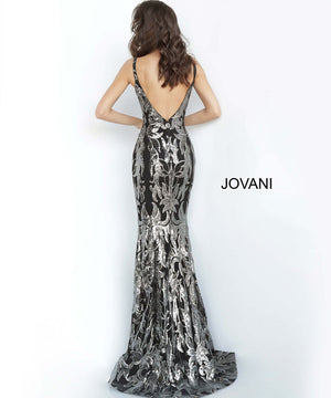 Jovani 3263 dress images in these colors: Black Gunmetal, Black Rose.