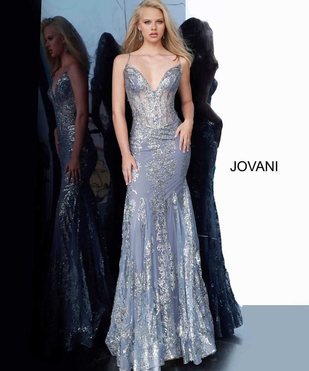 Jovani 3675 dress images in these colors: Black, Ink, Rose Gold.