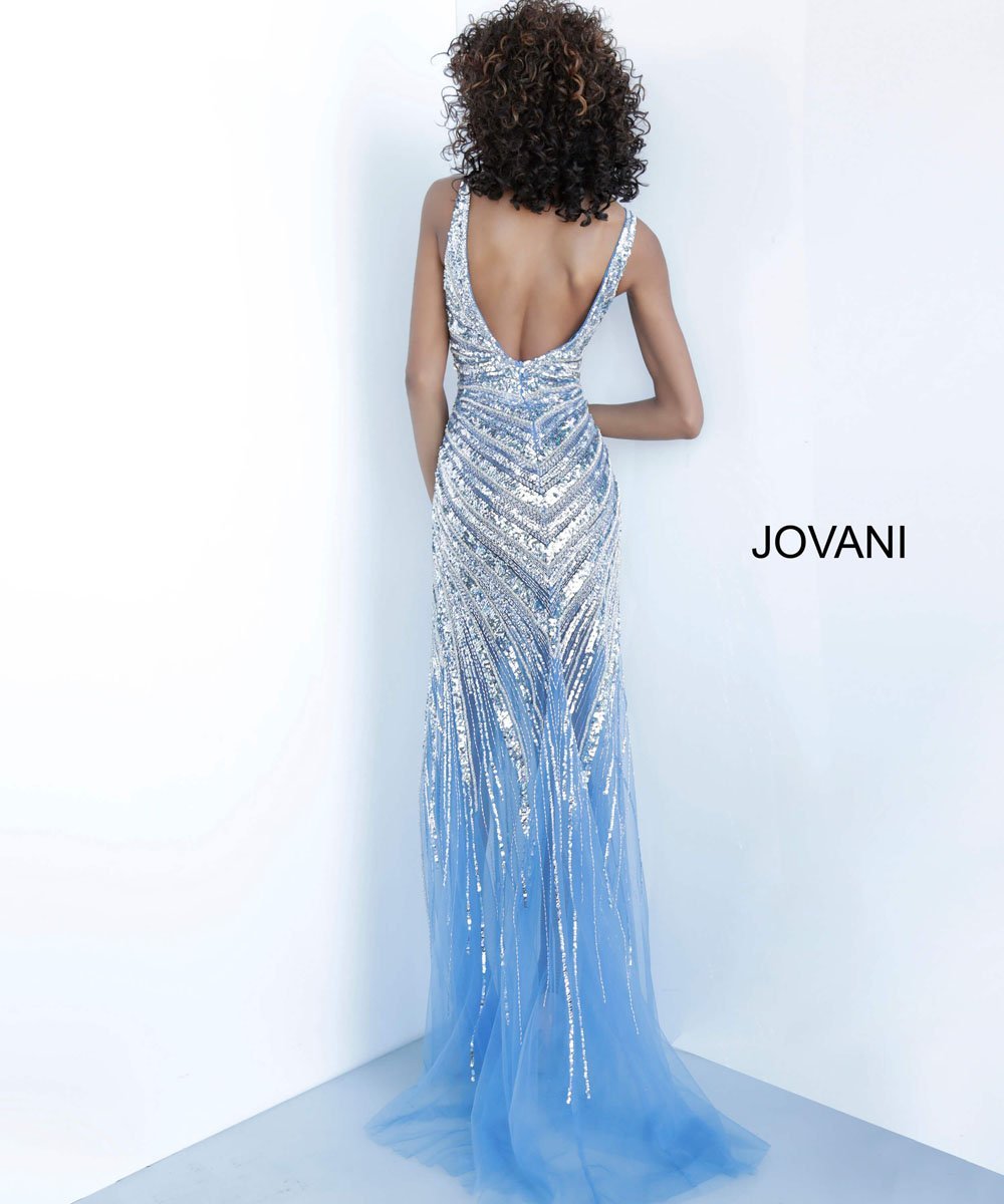 Jovani 3686 dress images in these colors: Gold Silver, Perriwinkle, Platinum.