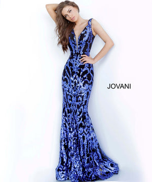 Jovani 63349 dress images in these colors: Black Gold, Black Green, Black Red, Black Royal, Black Silver, Navy Navy, White Gold.
