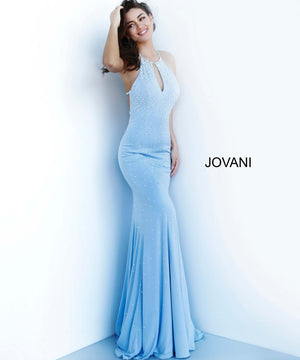 Jovani 67101 dress images in these colors: Black, Blush, Light Blue, Mauve, Red, White.