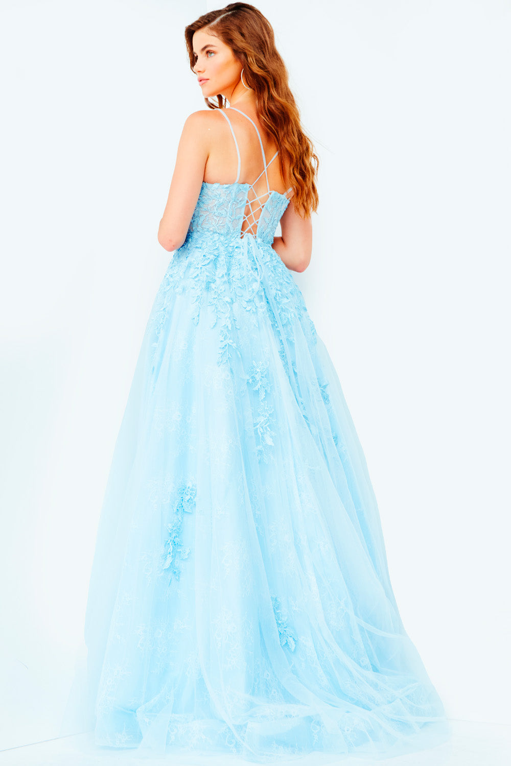 Jovani JVN06644 prom dress images.  Jovani JVN06644 is available in these colors: Light Blue,Blush, Cobalt Blue, Emerald, Lilac White, Mint White, Red.