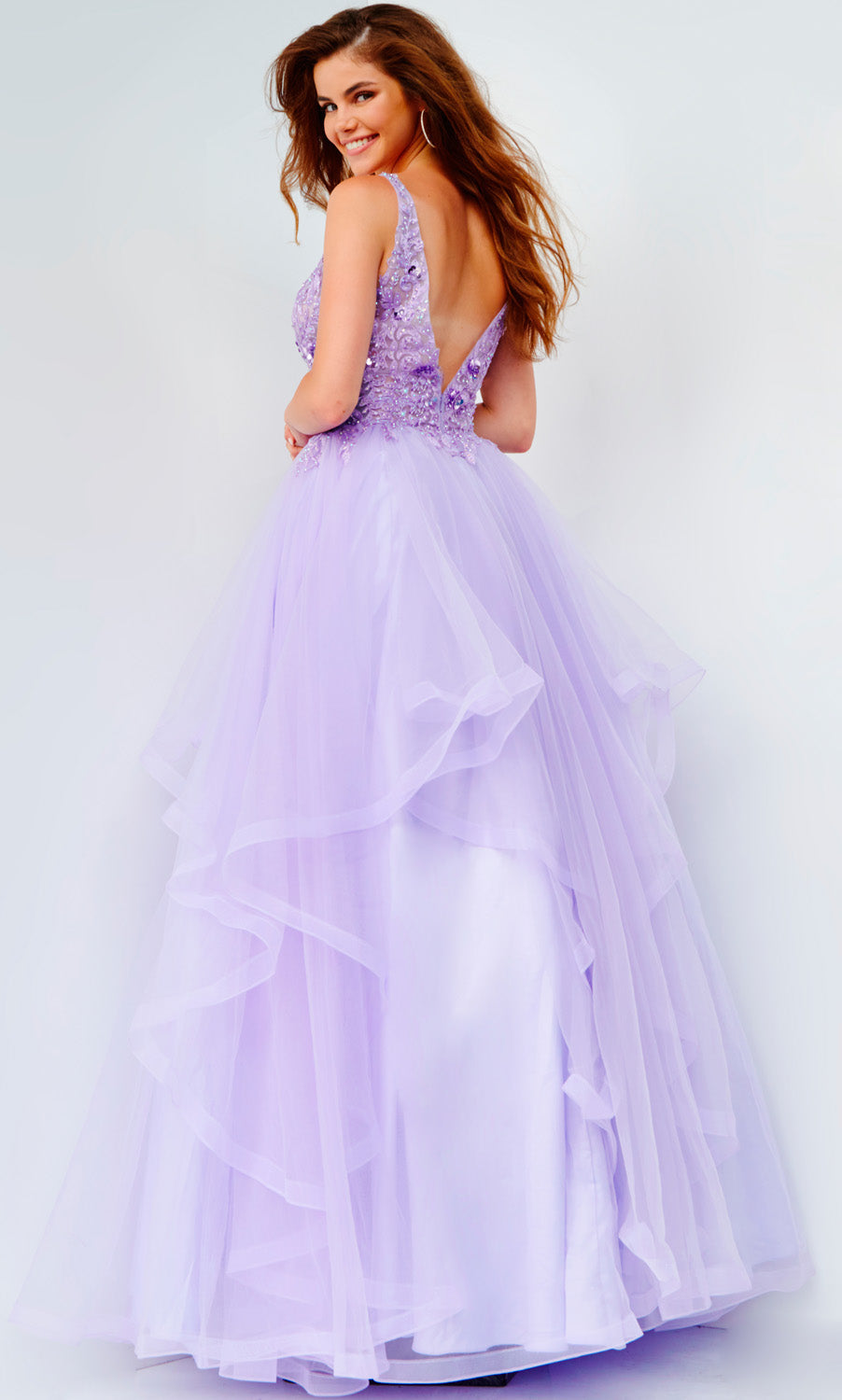 Jovani JVN06743 prom dress images.  Jovani JVN06743 is available in these colors: Lilac, Sky Blue.