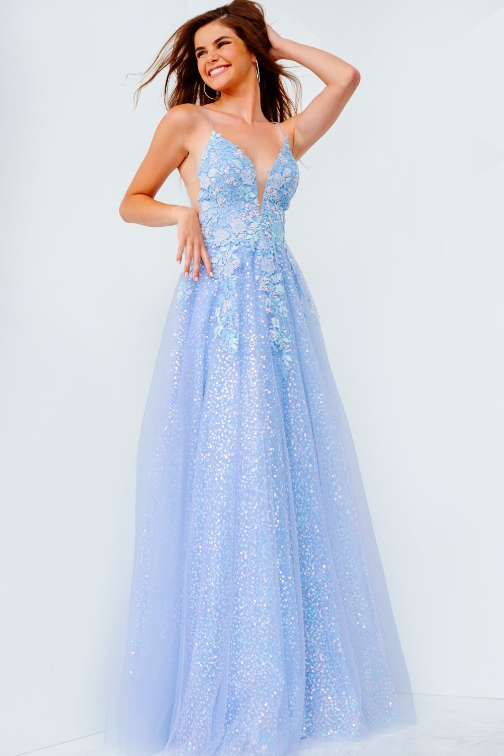 Jovani JVN07252 prom dress images.  Jovani JVN07252 is available in these colors: Periwinkle.