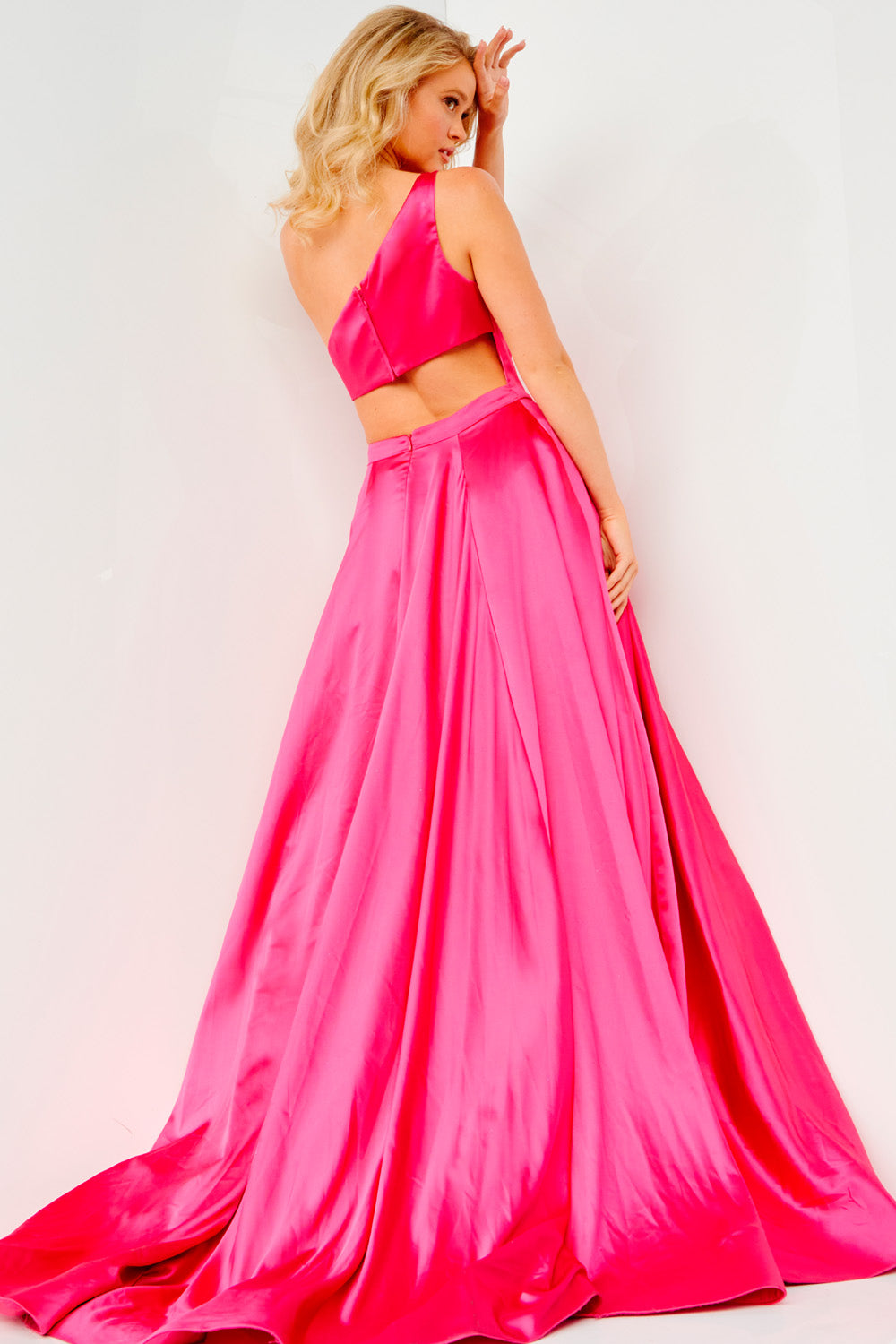 Jovani JVN07410 prom dress images.  Jovani JVN07410 is available in these colors: Fuchsia, Light Blue, Lime, Royal.