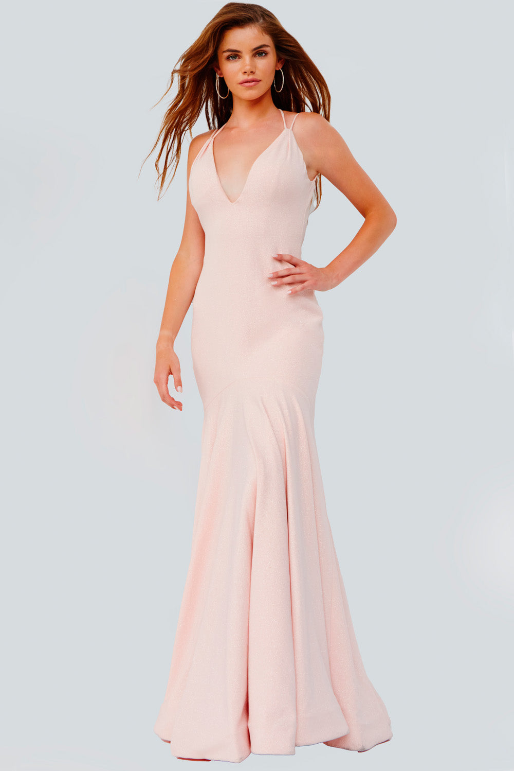 Jovani JVN08469 prom dress images.  Jovani JVN08469 is available in these colors: Blush, Fuchsia, Light Blue, Orange.
