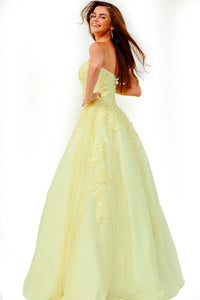 Jovani JVN1831 prom dress images.  Jovani JVN1831 is available in these colors: Light Yellow, Burgundy, Hot Pink, Light Blue, Light Pink, Lilac, Mint, Navy, Neon Green, Off White Nude, Red.