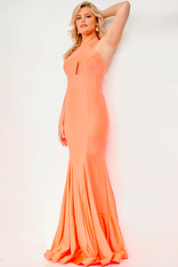 Jovani JVN22524 prom dress images.  Jovani JVN22524 is available in these colors: Orange, Black, Emerald, Fuchsia, Mauve, Red, Royal.