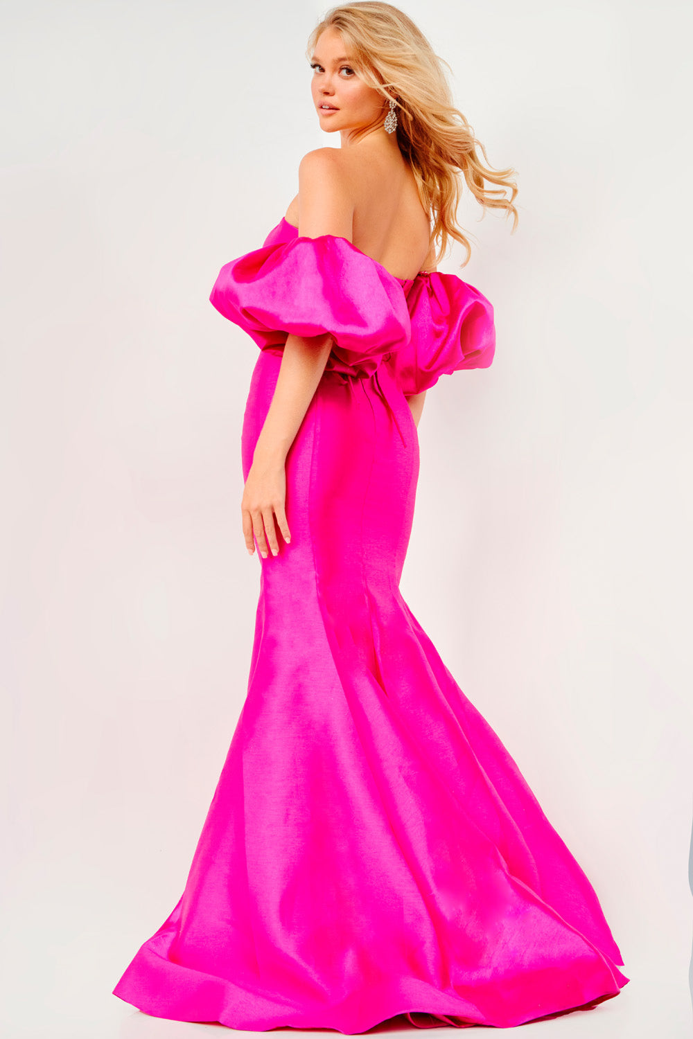 Jovani JVN22830 prom dress images.  Jovani JVN22830 is available in these colors: Fuchsia, Black, Royal, White.