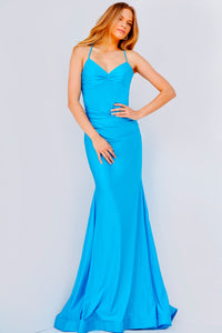 Jovani JVN22880 prom dress images.  Jovani JVN22880 is available in these colors: Hot Blue, Black, Hot Pink, Hot Orange.