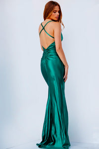 Jovani JVN23121 prom dress images.  Jovani JVN23121 is available in these colors: Emerald, Hot Pink.