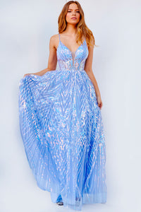 Jovani JVN23356 prom dress images.  Jovani JVN23356 is available in these colors: Periwinkle.