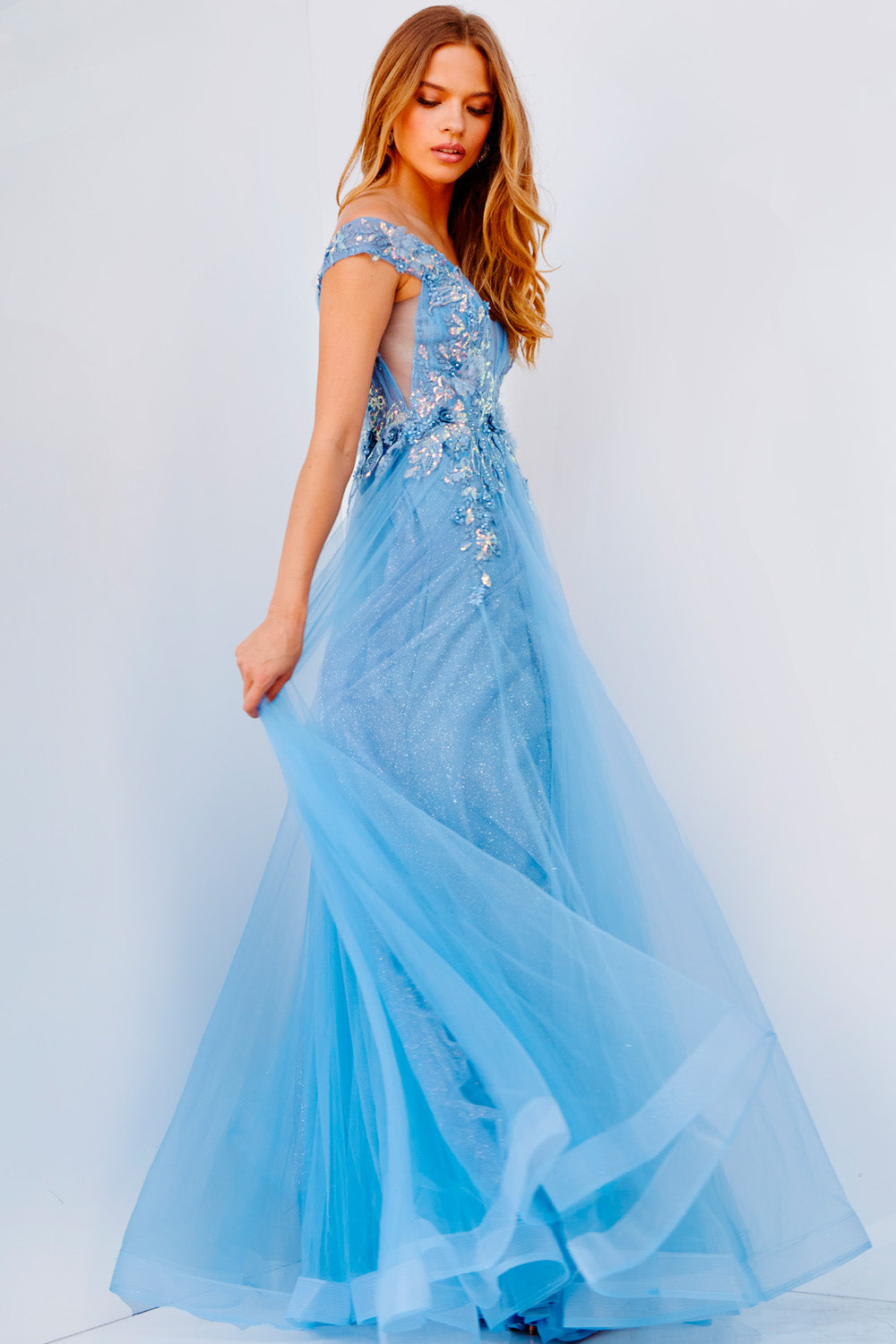 Jovani JVN23698 prom dress images.  Jovani JVN23698 is available in these colors: Sky Blue.