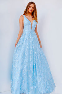 Jovani JVN24182 prom dress images.  Jovani JVN24182 is available in these colors: Light Blue, Blush.