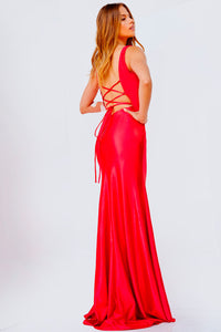 Jovani JVN24198 prom dress images.  Jovani JVN24198 is available in these colors: Red, Emerald.