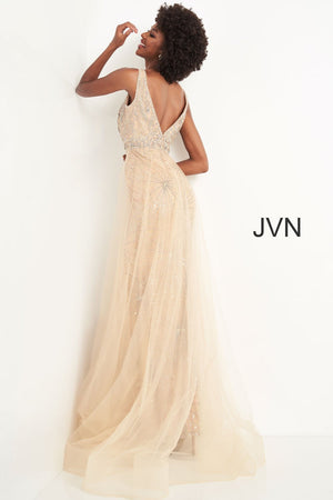 Jovani JVN2343 dress images in these colors: Champagne, Smoke.