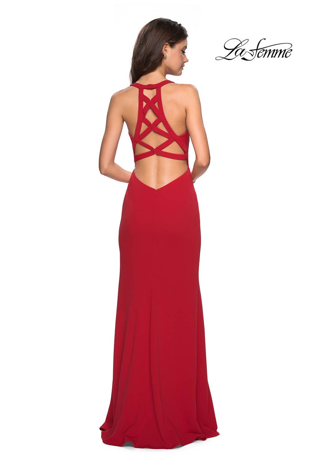 La Femme 26997 dress images in these colors: Black, Red, White.