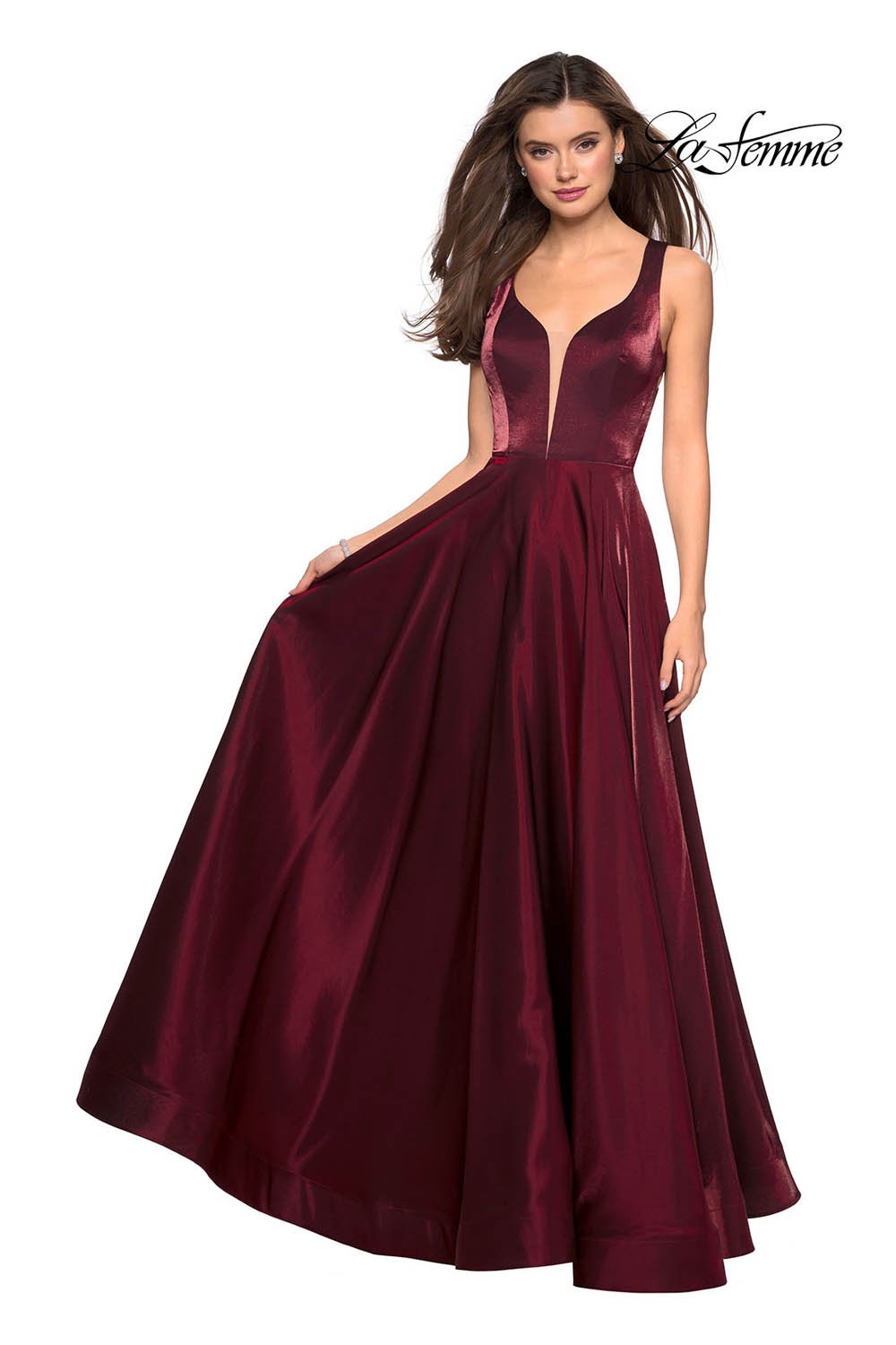La Femme 27049 Dress - Formal Approach - La Femme Prom Dresses Burgundy / 8 La Femme 27049 Dress - Formal Approach - La Femme Prom Dresses Burgundy / 8