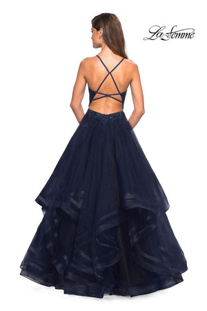 La Femme 27192 dress images in these colors: Navy.
