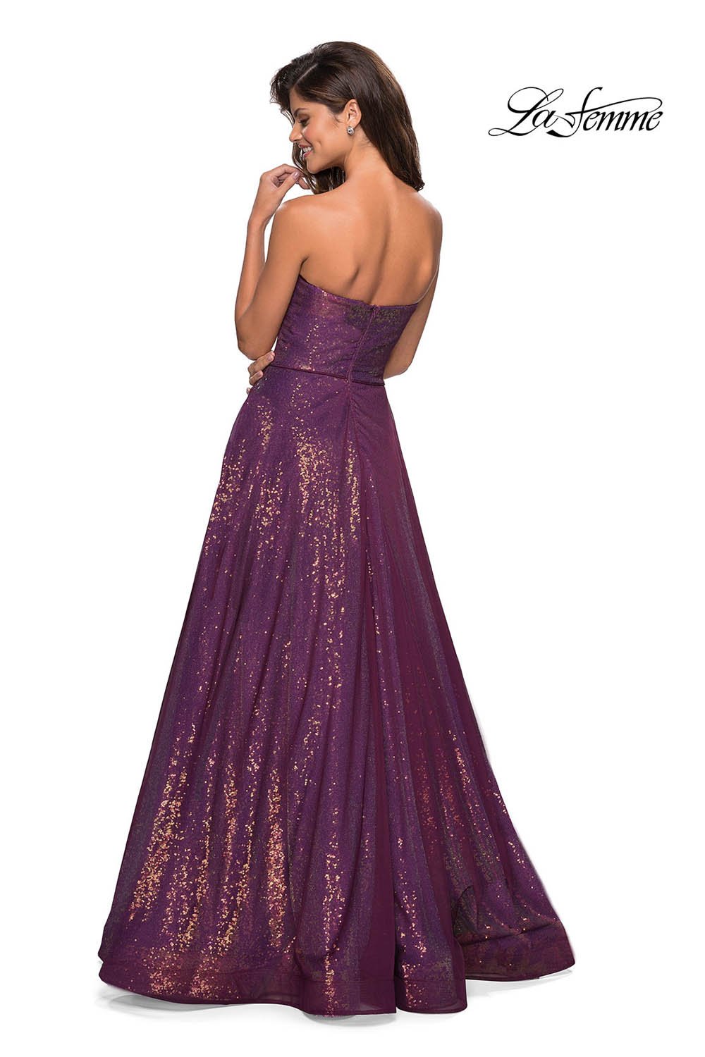 La Femme 27296 dress images in these colors: Dark Berry.