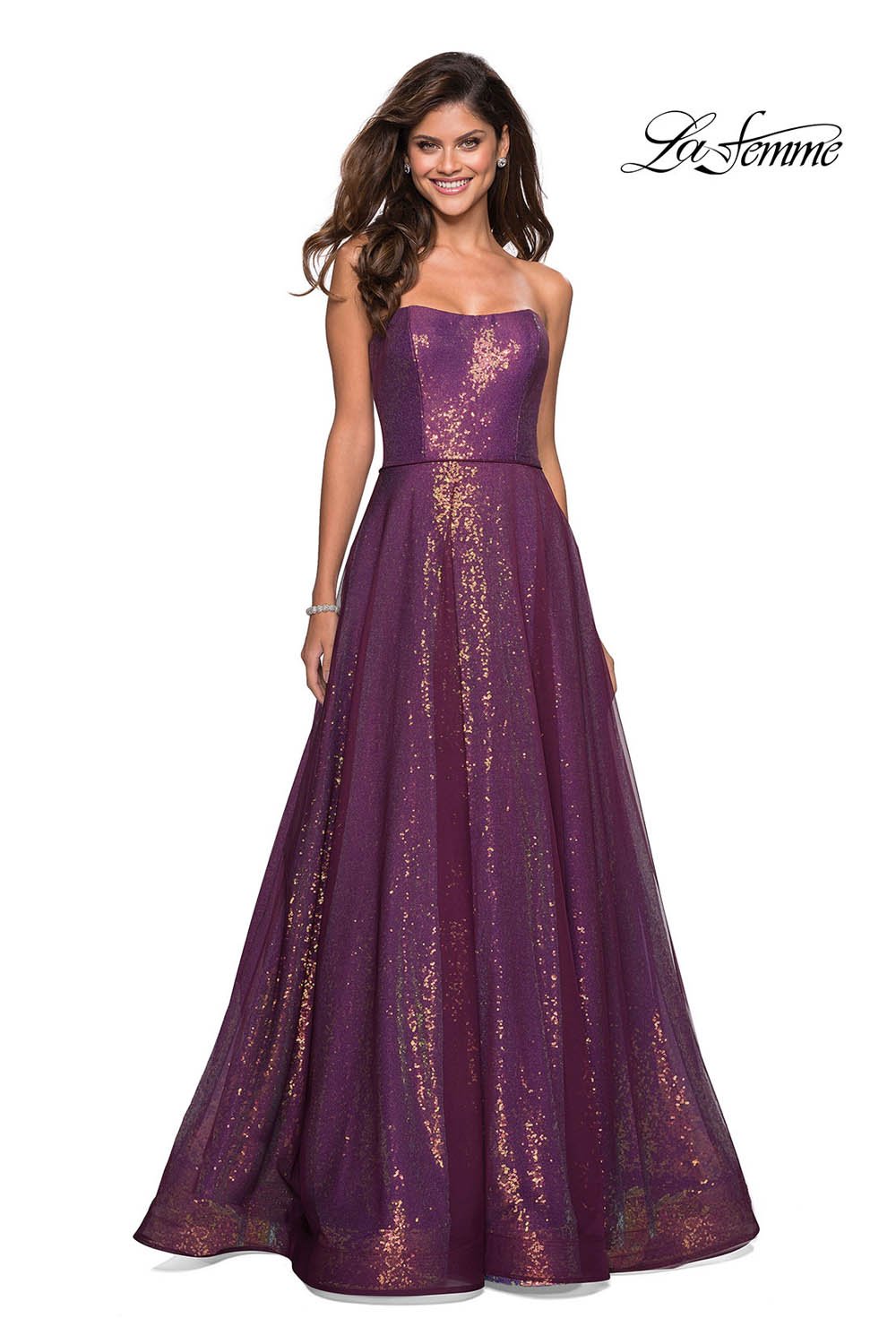 La Femme 27296 dress images in these colors: Dark Berry.