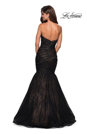 La Femme 27333 dress images in these colors: Black Nude.