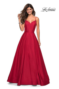 La Femme 27447 dress images in these colors: Navy, Red.