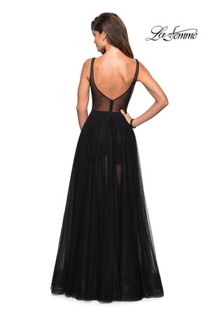 La Femme 27457 dress images in these colors: Black.