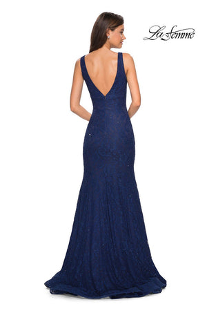 La Femme Prom Dress Navy Blue