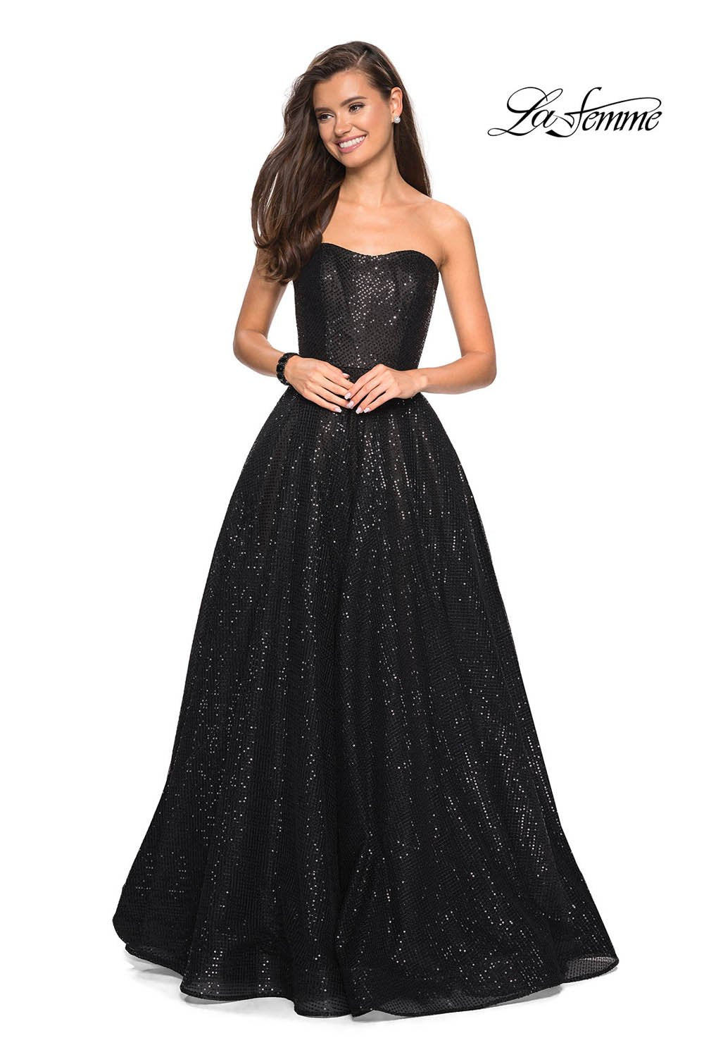 La Femme 27467 dress images in these colors: Black.