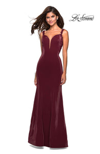 La Femme 27474 dress images in these colors: Wine.