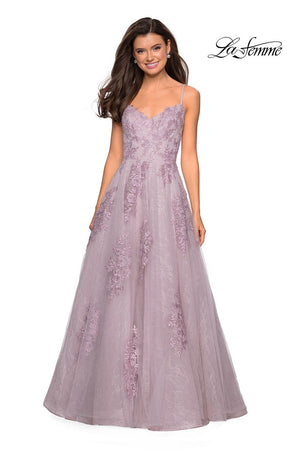 La Femme 27492 Dress - Formal Approach - La Femme Prom Dresses Cloud Blue / 4 La Femme 27492 Dress - Formal Approach - La Femme Prom Dresses Cloud Blue / 4