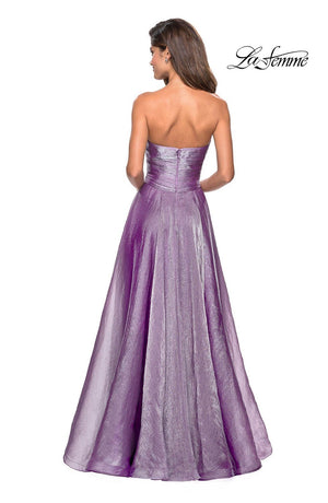 La Femme 27515 dress images in these colors: Mauve, Navy, Orchid, Red, White.