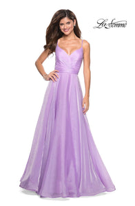 La Femme 27616 dress images in these colors: Lavender, Light Blue, Mauve, Silver.