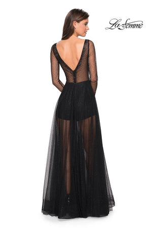 La Femme 27652 dress images in these colors: Black.