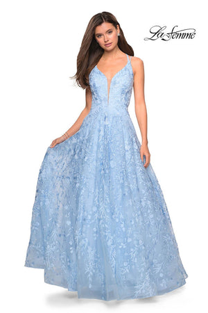 La Femme 27759 Dress - Formal Approach - La Femme Prom Dresses Powder Blue / 0 La Femme 27759 Dress - Formal Approach - La Femme Prom Dresses Powder Blue / 0