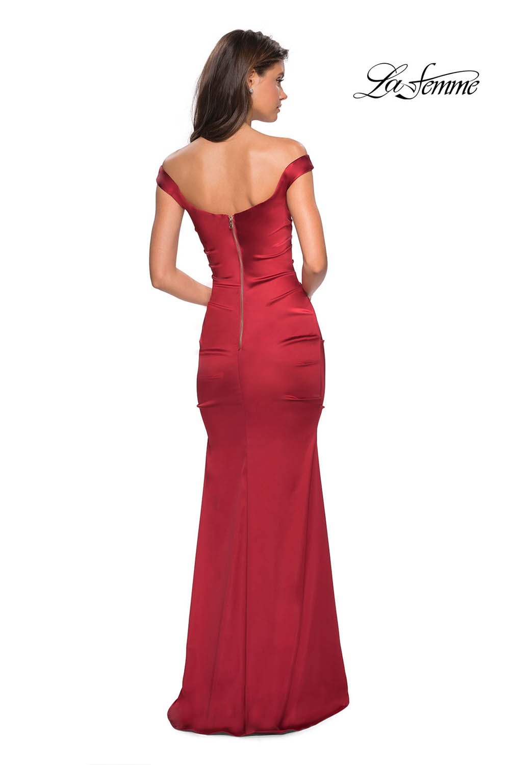 La Femme 27821 dress images in these colors: Red.